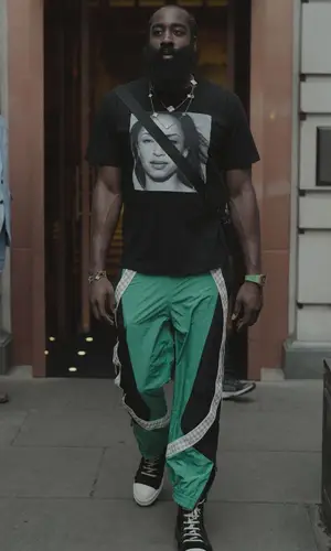 James Harden wearing Sacai t-shirt