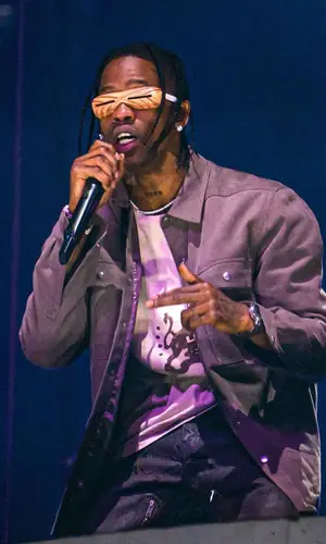 Travis Scott wearing Bottega Veneta belt