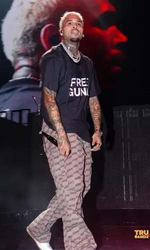 Chris Brown wearing Balenciaga pants