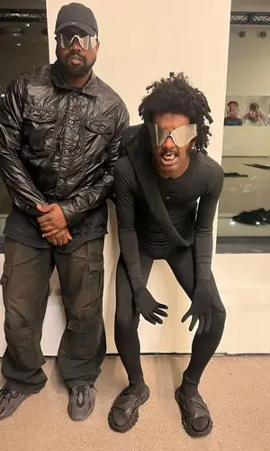 Kanye West wearing Balenciaga t-shirt