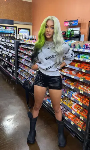 Lakeyah wearing Prada bag