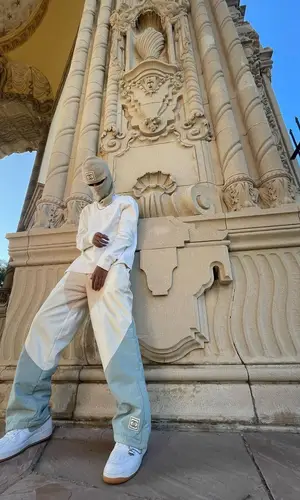 Yung Fazo wearing Chanel pants