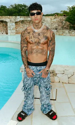 Tony Effe wearing Balenciaga sock