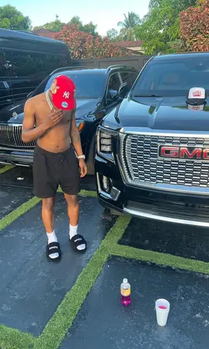 Lil Double 0 wearing Balenciaga shorts