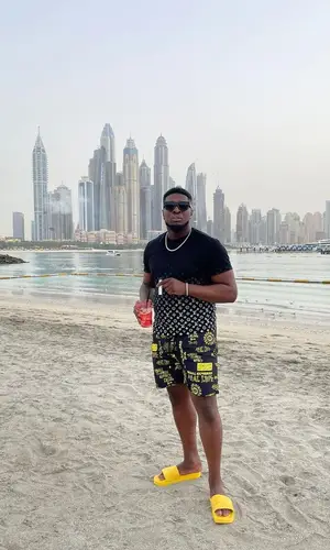Swarmz wearing Louis Vuitton t-shirt