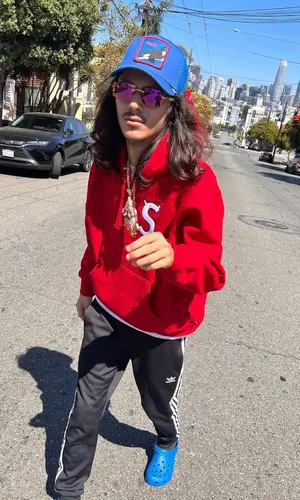BabyTron wearing Adidas pants