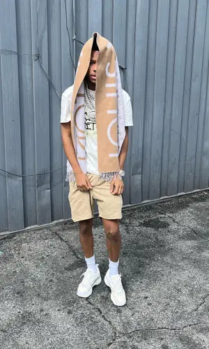 Nardo Wick wearing Louis Vuitton t-shirt