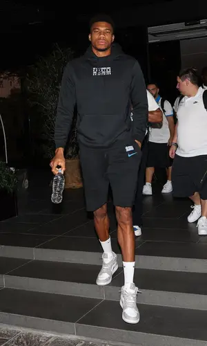 Giannis Antetokounmpo wearing Nike hoody