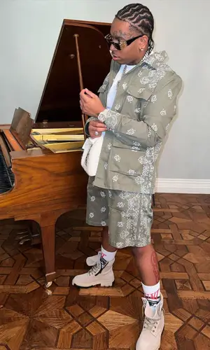 Lil Gotit wearing Amiri jacket
