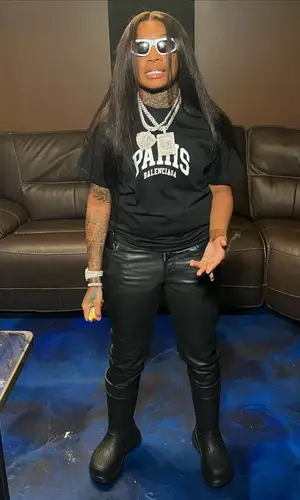 Desto wearing Balenciaga t-shirt