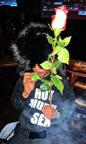 Lil Tracy’s Outfit in Hot Model Sex Hoodie, Rick Owens Eyewear & Saint Laurent Hat (2022)