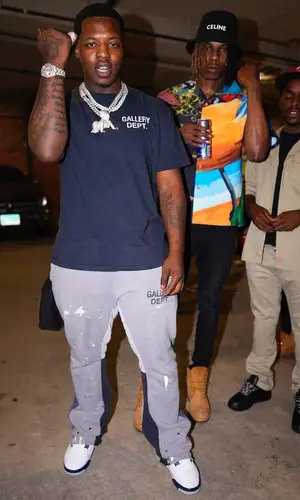 Lil Zay Osama wearing Gallery Dept. pants