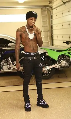 NBA YoungBoy wearing Amiri belt