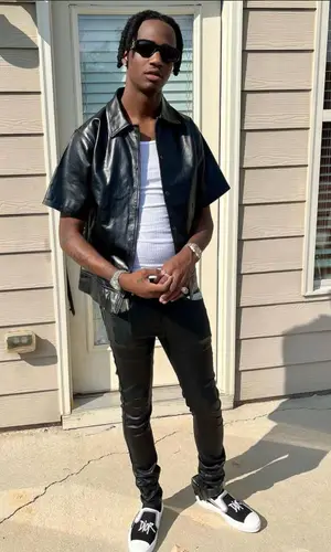 Yung Mal wearing Zamari jacket