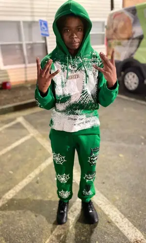 Anti Da Menace wearing Life Of Sin pants