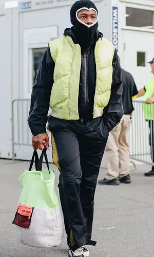 Stefon Diggs’ Outfit in Bottega Veneta Jacket, Rick Owens Sneakers & Burberry Hat (2022)