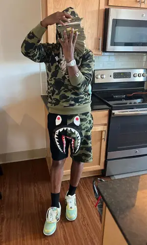 Baby Money’s Outfit in Bape Hoodie (2022)