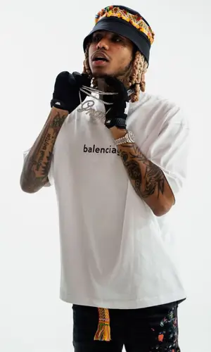 Lil Gnar wearing Lanvin belt