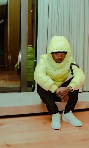 Roddy Ricch wearing Moncler hat