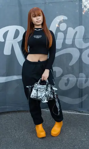Ice Spice wearing Balenciaga bag