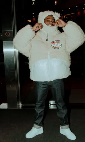 Roddy Ricch wearing Moncler jacket