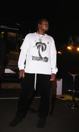Pusha T’s Outfit in Celine T-Shirt, Rick Owens Pants & Y-3 Sneakers (2022)