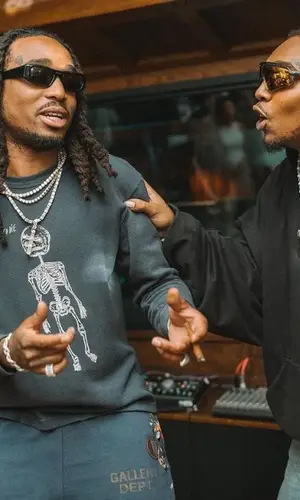 Quavo wearing Gallery Dept. sweatshirt