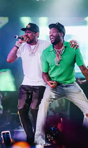 Meek Mill wearing Bottega Veneta shirt