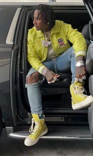 Moneybagg Yo wearing Rick Owens t-shirt