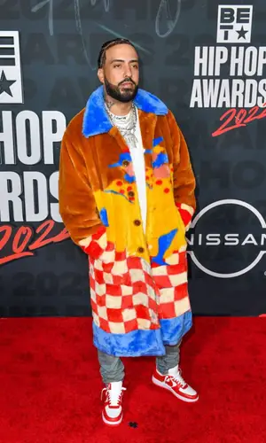 French Montana wearing Amiri jeans