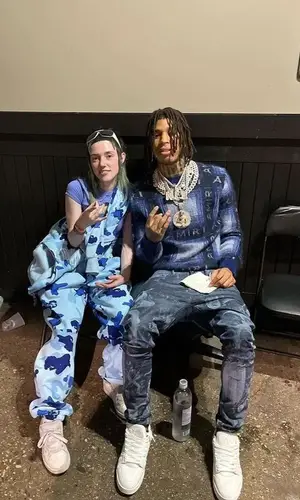 NLE Choppa wearing Amiri sweater