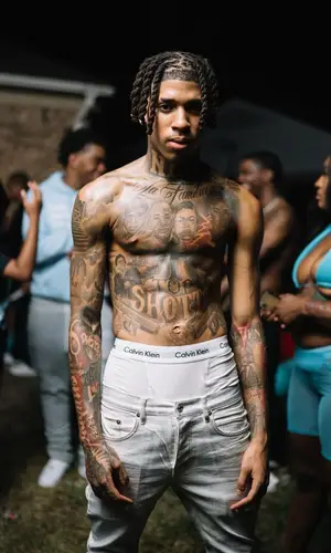 NLE Choppa wearing Calvin Klein underwear
