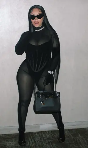 Latto wearing Balenciaga eyewear