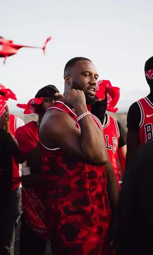 Headie One wearing Bape shorts