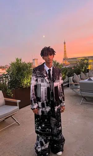 Jaden Smith wearing MSFTSrep pants