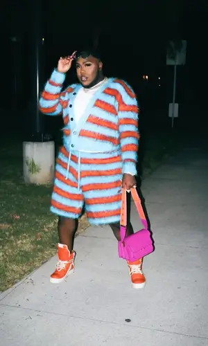Saucy Santana wearing Marni shorts