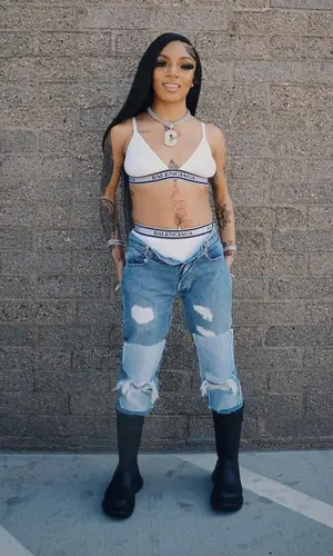 GloRilla wearing Balenciaga underwear