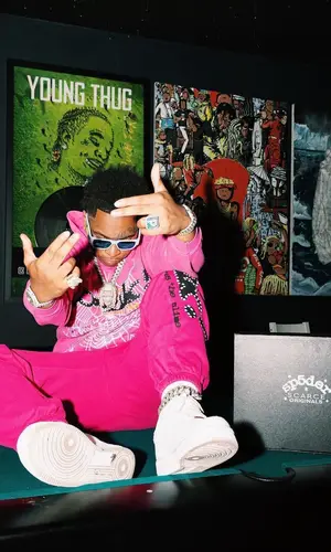 Lil Gotit wearing Spider Worldwide hoody