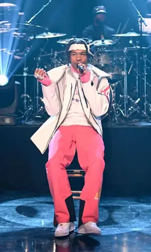 Lil Baby wearing Dior jersey