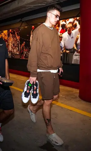 Tyler Herro wearing Rhude sweatshirt