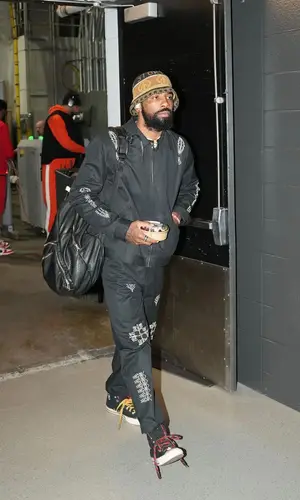 Kyrie Irving wearing Adish pants