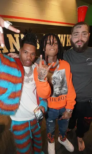 Swae Lee wearing Heron Preston sweatshirt
