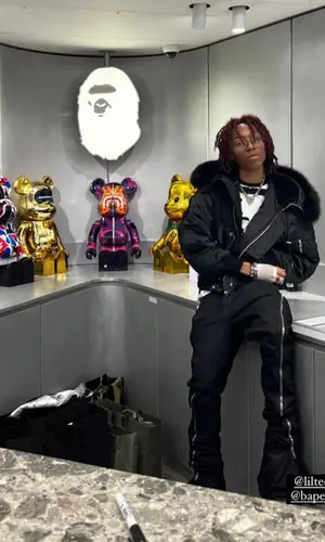 Lil Tecca wearing Rick Owens pants
