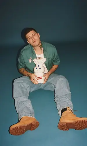 Yung Lean wearing Timberland boots