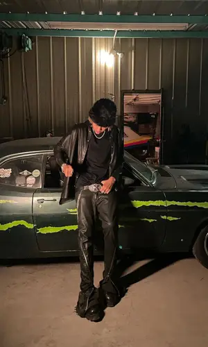 Rich Amiri wearing Rick Owens pants