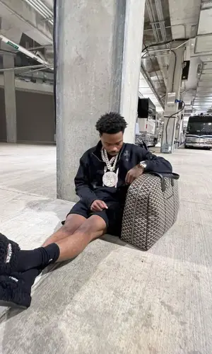 Roddy Ricch wearing Chrome Hearts sweatshirt
