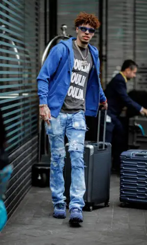 LaMelo Ball wearing Valabasas jeans