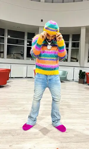 Money Man wearing Amiri jeans