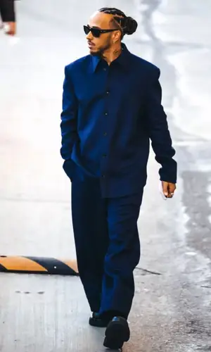 Lewis Hamilton wearing Bottega Veneta boots