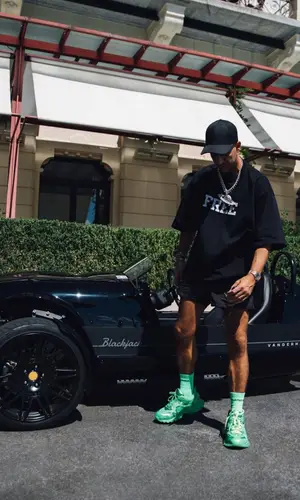 Ufo361 wearing Balenciaga sneakers